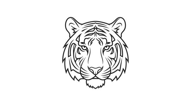 Detailed drawing of a tiger head.