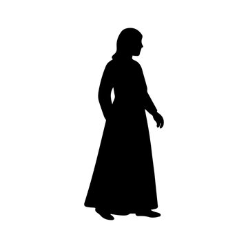 Medieval lady abstract silhouette