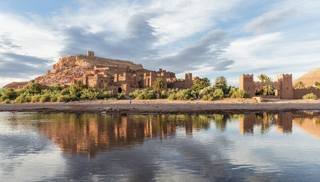 Fortified village, residences of the Kasbah Ait Benhaddou, High Atlas, Ksar Ait Benhaddou, Ouarzazate Province, Souss-Massa-Dra&acirc;, Morocco