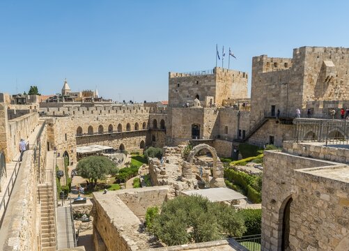 Ruins of a Citadel, David's Citadel, Tower of David, Old City Wall, Jerusalem, Israel