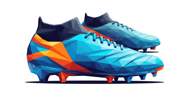 Blue and orange soccer cleats footwear.