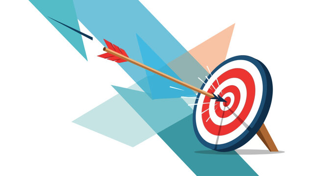 Bullseye Target with Arrow Hitting Center.