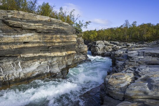 Rocky gorge portion of the Abiskoj&aring;kka river, Abisko National Park, Norrbotten County, Sweden