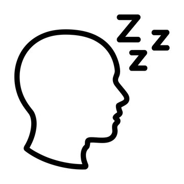Vector of a sleeping person's head with z's floating above, indicating a peaceful slumber.