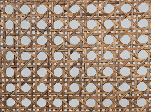 Circular Wicker pattern with a white background