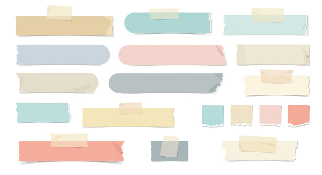 Pastel Sticky Notes Arranged in Colorful Strips.