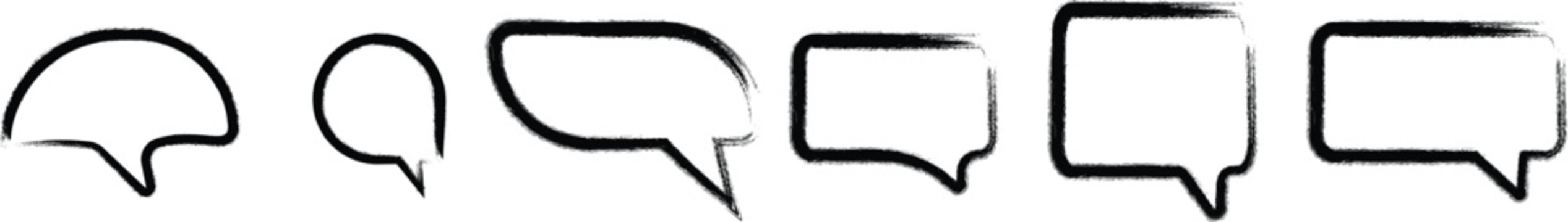 Set of hand-drawn speech bubbles. collection of various hand-drawn, cartoon-style speech bubbles. thought clouds perfect for comic and graphic design, Diverse collection of hand drawn speech bubbles a