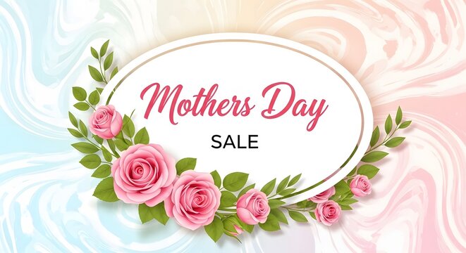 Happy mothers day sale beautiful floral background for celebrating mom special offers