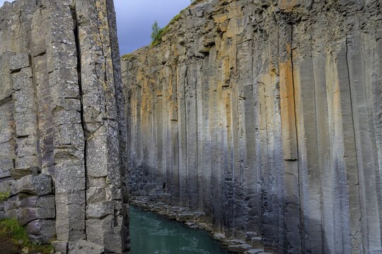 Basalt columns in Stu&eth;lagil Canyon, Egilssta&eth;ir, Austurland, Iceland