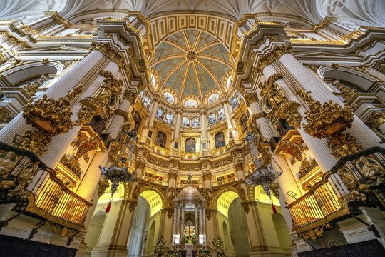 Cathedral, chancel, gilded, Catedral de Granada, Granada, Andalusia