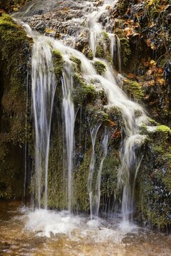Harnbacher waterfall, near wasteland Harnbach, district of Hartenstein, Middle Franconia, Hersbrucker Alb, Franconia, Bavaria, Germany