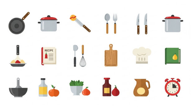 
Toast and fried bread vector set with butter jam avocado and honey toppings flat des