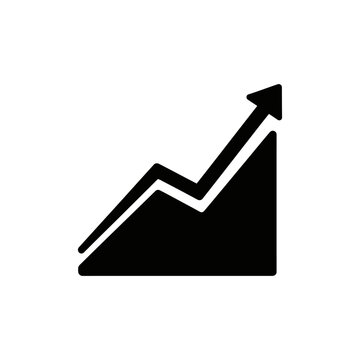Black Upward Trending Graph Icon with Red NHD Badge