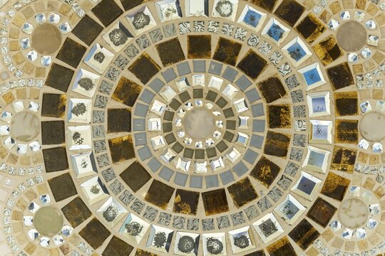 Main chedi (Phra That) decorated with over 5 million colourful mosaic stones and ceramic pieces, Buddhist temple complex Wat Phra That Sorn Kaew, Phetchabun province, Thailand