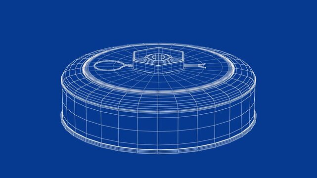 3D wire-frame model of anti-tank land mine