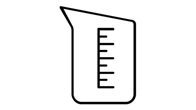 Minimalist measuring cup line icon vector illustration for bakery, cooking, and kitchen tools. Scalable AI-generated flat design perfect for recipes, liquid measurement, and culinary projects.
