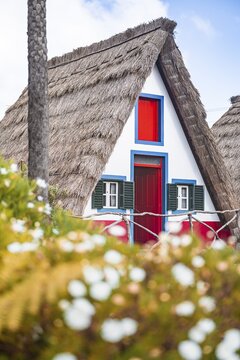 Traditional thatched house in Santana, Casa de Colmo, Madeira Island, Portugal