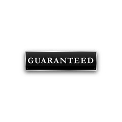 Fototapeta premium Guaranteed stamp, black and white label, quality assurance icon, text badge transparent background