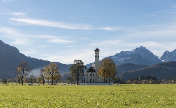 Pilgrimage church of St. Coloman, Schwangau, Fussen, Ostallgaeu, Allg&auml;u, Swabia, Bavaria, Germany