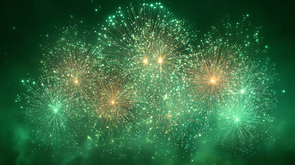 Fototapeta premium Vibrant fireworks bursting in the night sky, illuminating the darkness with colorful sparks and creating a festive atmosphere.