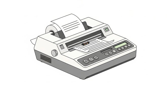 Vintage dot matrix printer machine.