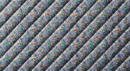 Fototapeta premium Vintage Floral Quilted Fabric Pattern