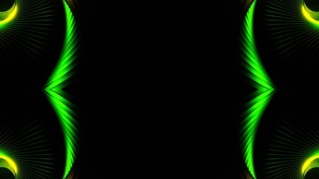 Yellow and Green Hypnotic Kaleidoscope Background VJ Loop in 4K