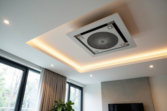 Modern and Stylish Ceiling Ventilation System in a Contemporary Home Room