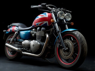 Obraz premium Custom british motorcycle with union jack paint design