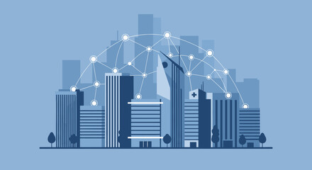A clean, modern illustration portraying growth and stability alongside architecture, ideal for marketing materials, website design, or conveying a sen © sitti