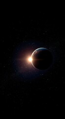 Fototapeta premium illustration of a planet in space and shining stars