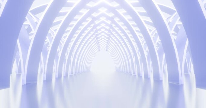 Futuristic arch tunnel abstract background 3d Animation