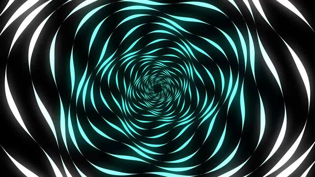 Hypnosis spiral and Op art effect, Abstract motion background with twisting circles, Optical illusions and constantly moving spiral pattern, Seamless loop 4K animation