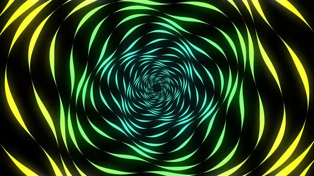 Hypnosis spiral and Op art effect, Abstract motion background with twisting circles, Optical illusions and constantly moving spiral pattern, Seamless loop 4K animation