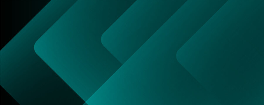 Abstract Dark Teal and Black Geometric Background with Overlapping Rounded Layers