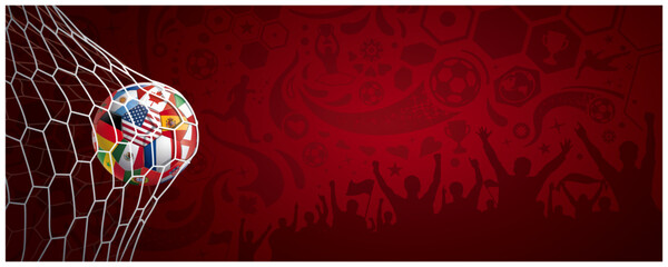 Obraz na płótnie Canvas ARRIÈRE-PLAN DE FOOTBALL ROUGE