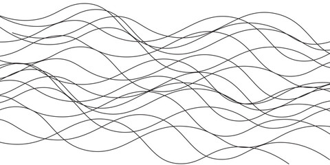 Fototapeta premium hand draw Curve wave seamless pattern. Thin line wavy abstract vector background. Curve wave seamless pattern modern.