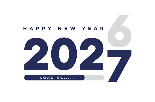 Happy New Year 2027 Loading Celebration Background Festive Countdown Concept Design. new year 2026 into 2027 