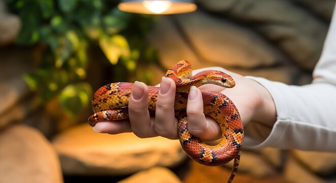 Captivating Corn Snake - A Close-Up Encounter with a Vibrant Reptile.