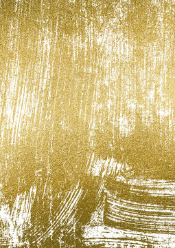Large gold brush marks texture with a transparent background