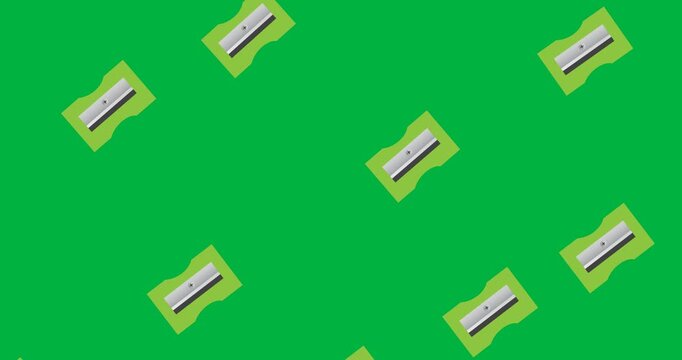 Digital animation of multiple sharpener icons against black background
