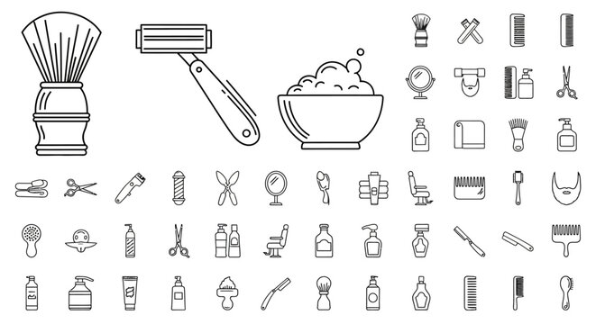 Collection of grooming and shaving tools.