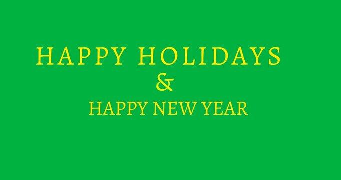 Digital animation of happy holidays and happy new year text banner against black background