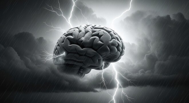 Brainstorming A Brain Under Pressure with Lightning Strikes.