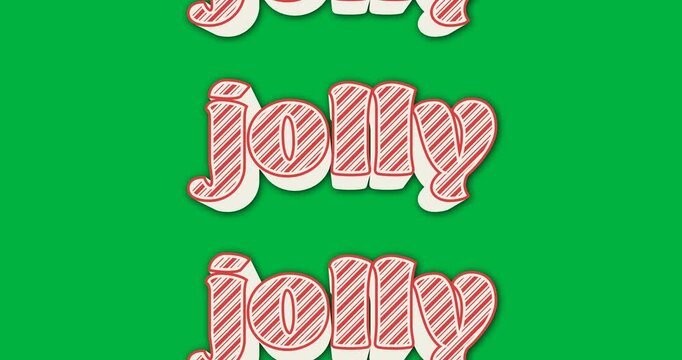 Digital animation of jolly text banners in seamless pattern against black background