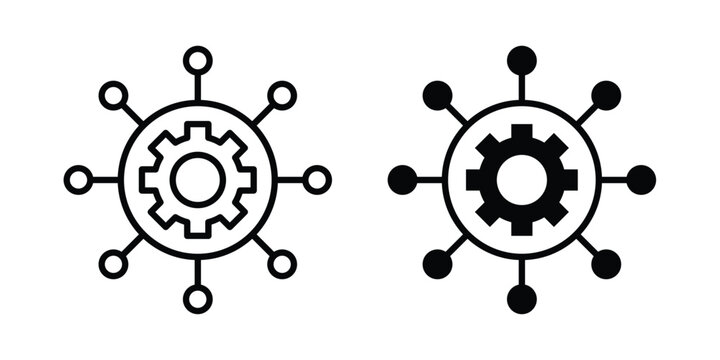 Useful functions icon outline style. Black solid silhouette style icons