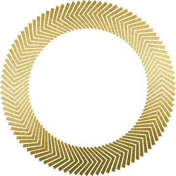 Large gold circular wreath texture with a transparent background