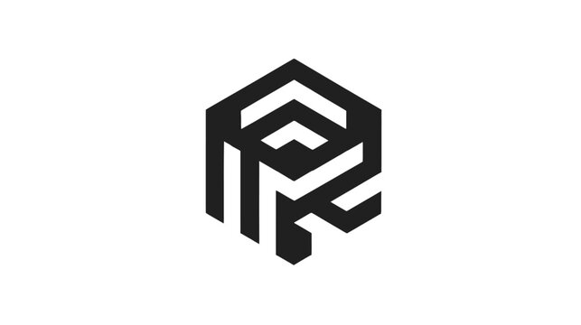 Modern abstract geometric hexagonal logo design with interconnected lines and shapes, professional minimalist digital icon symbol