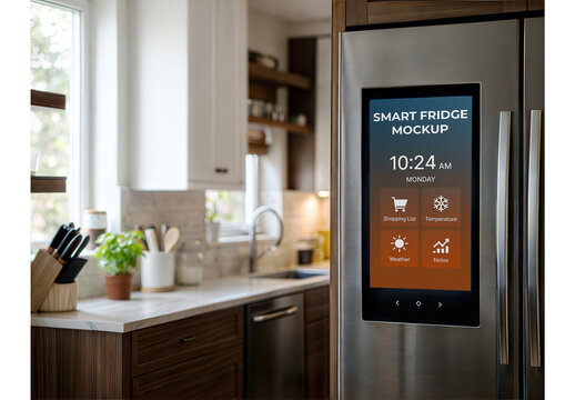 Smart Fridge Display Mockup