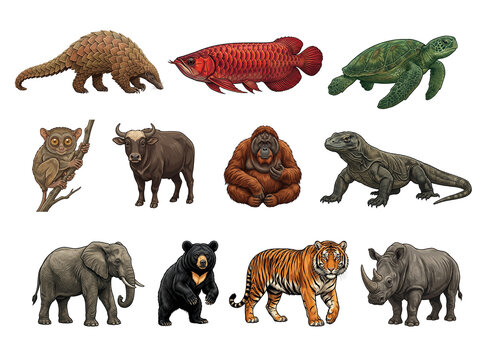 Protected and endangered Indonesian animals